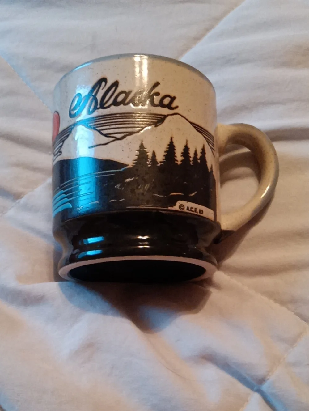 Alaska Scenic Ceramic Coffee Mug - Cream and Black